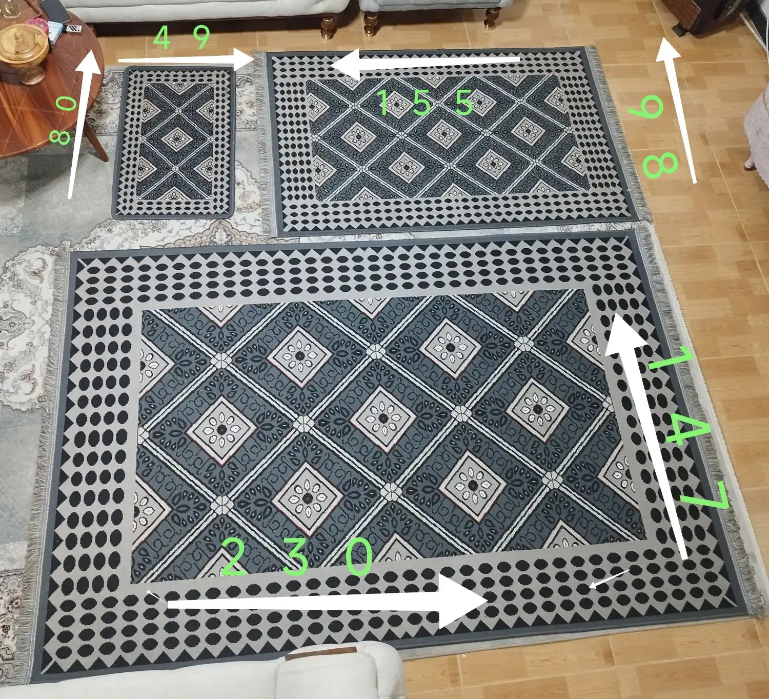 فرش گلیم 3عدد|گلیم، جاجیم، گبه|رشت, آب و برق|دیوار