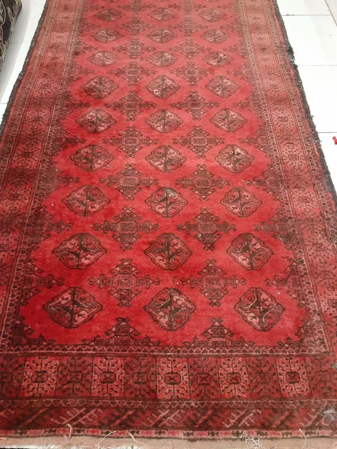 دستباف ۴ متری قرمز|فرش|گرگان, |دیوار