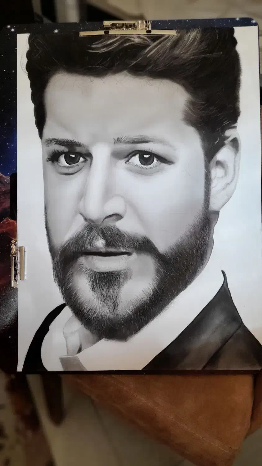 سفارش چهره تابلو سیاه قلم|تابلو، نقاشی، عکس|ارومیه, |دیوار