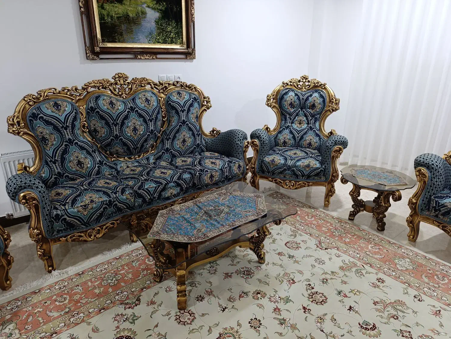 فروش مبلمان کلاسیک 12نفره|مبلمان خانگی و میز عسلی|انار, |دیوار