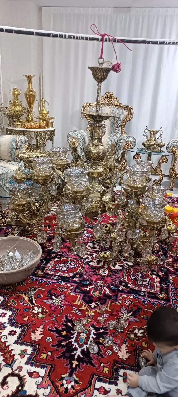 لوستر6شاخه 12لامپ|لوستر و چراغ آویز|تبریز, |دیوار