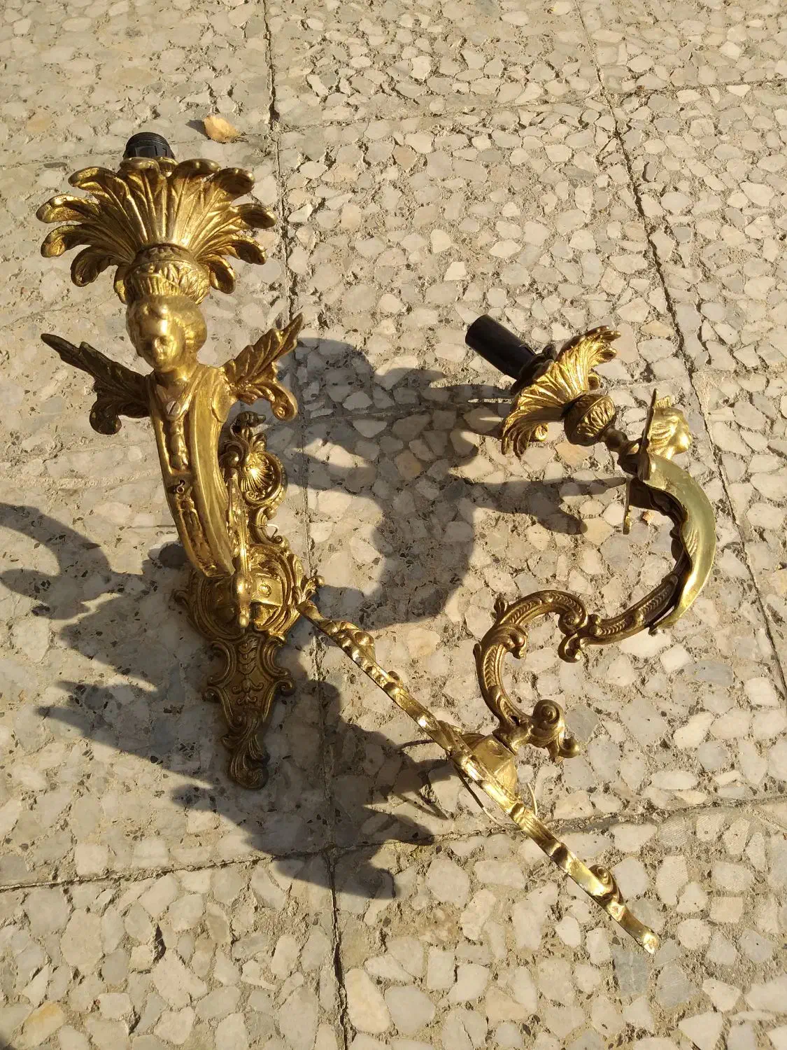 دیوار کوب برنجی قدیمی|لوستر و چراغ آویز|تهران, صادقیه|دیوار