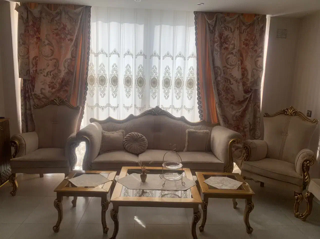 پرده دو رو|پرده، رانر، رومیزی|اصفهان, قهجاورستان|دیوار