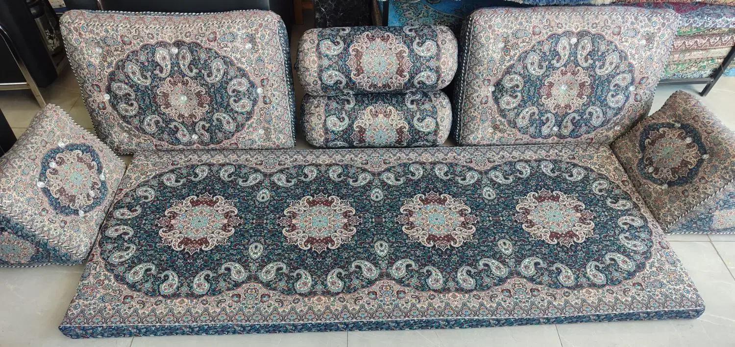 پشتی شاه نشین 7تیکه با پارچه ترمه باضمانت کتبی|پشتی|هشتگرد, خور|دیوار