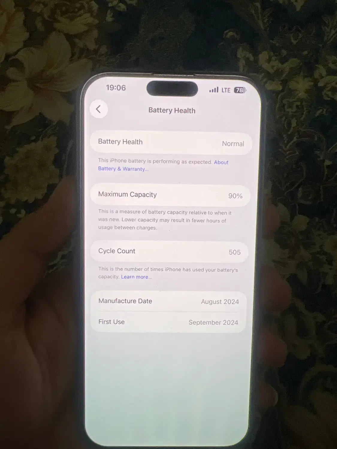 16Pro Max 256GB ایفون باطری ۹۰ za|موبایل|تهران, حکیمیه|دیوار