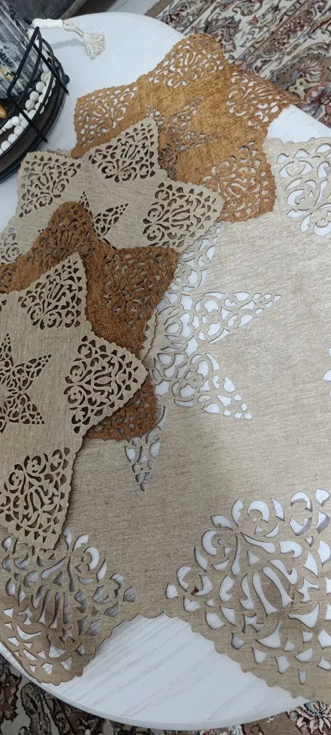 رومیزی چهار تیکه گرد|پرده، رانر، رومیزی|همدان, |دیوار