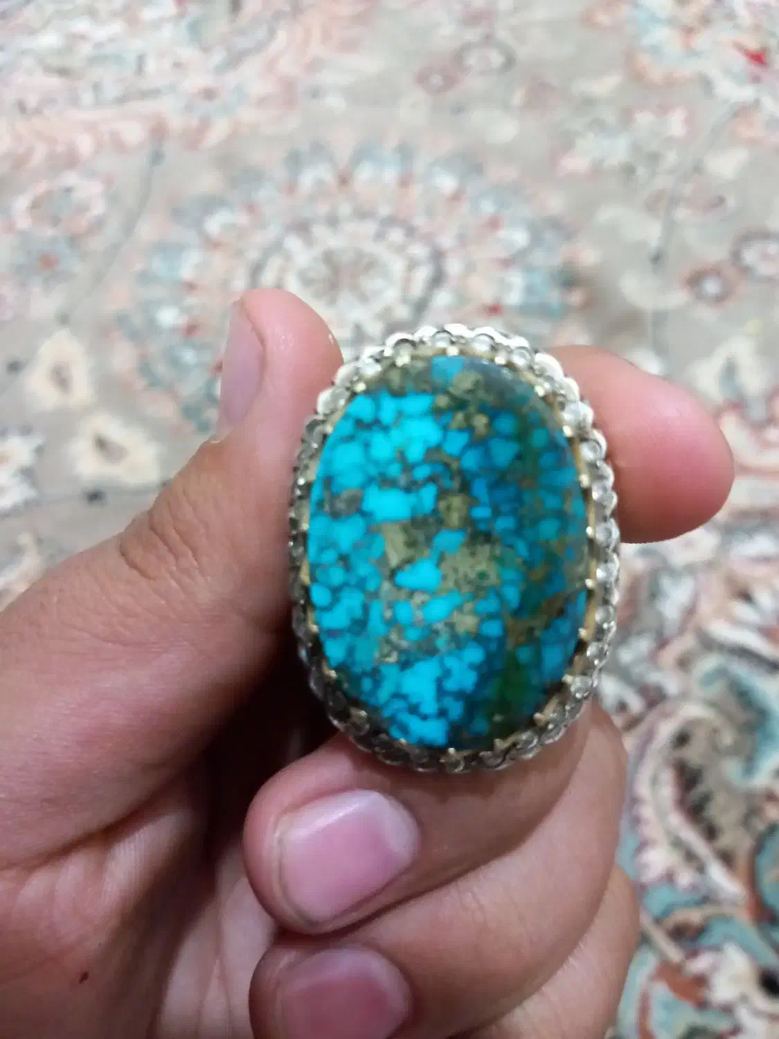 انگشتر نقره فیروزه|جواهرات|حبیب آباد, |دیوار