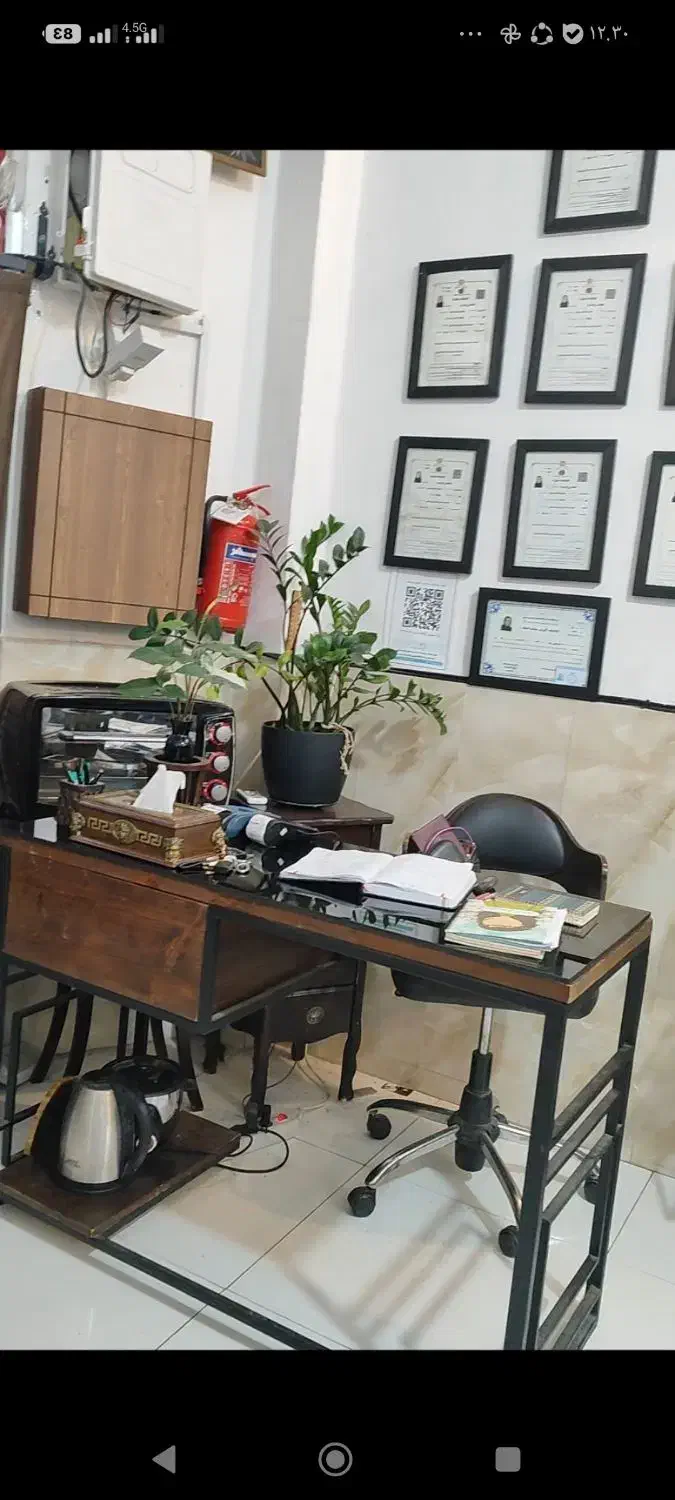 میز کار   طرح  فلز  و چوب|میز تحریر و کامپیوتر|ساری, |دیوار