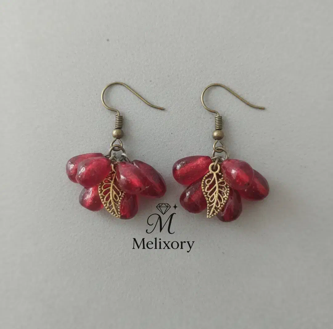 گوشواره یلدایی دانه انار و برگ|بدلیجات|تهران, جیحون|دیوار