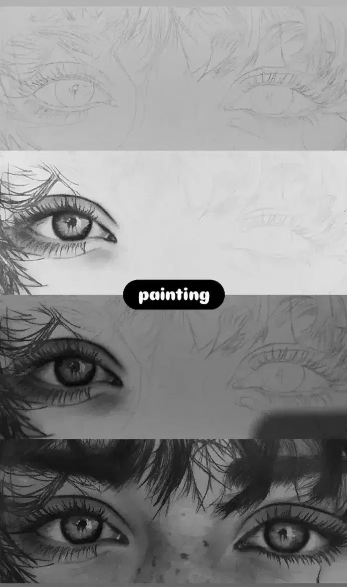 طراحی چهره واجزای چهره سیاهقلم|تابلو، نقاشی، عکس|کاشان, مصلی|دیوار