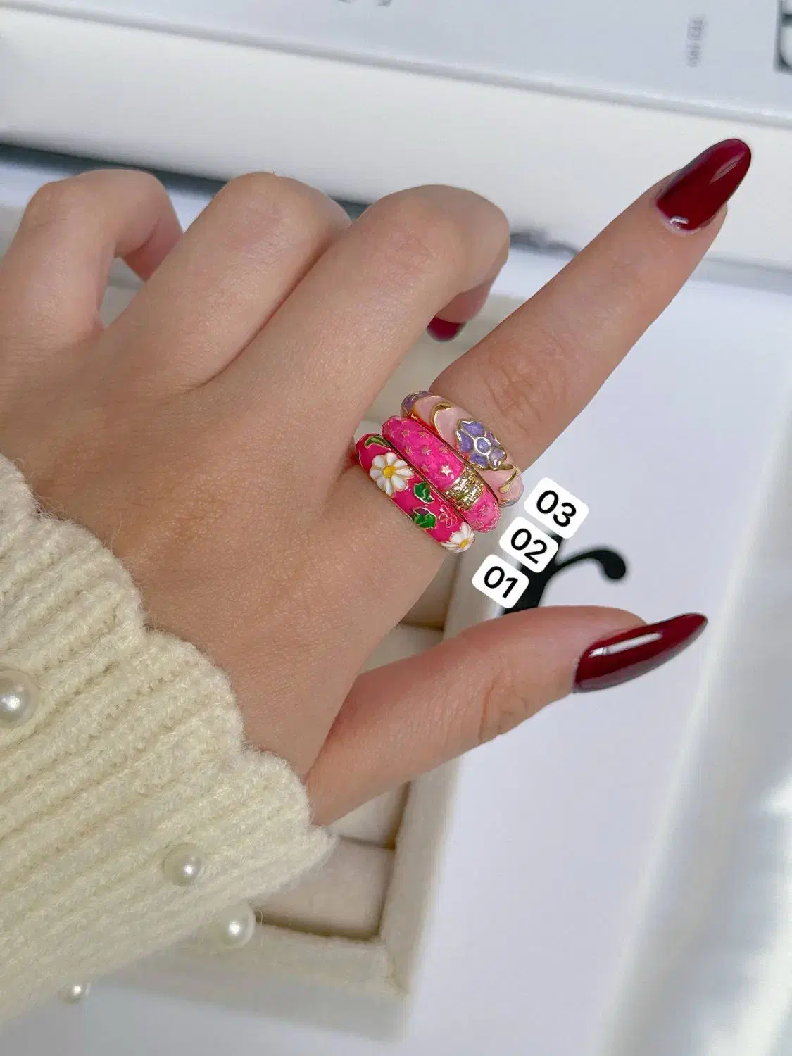 انگشتر میناکاری دستساز، فری سایز و ضدحساسیت|بدلیجات|تهران, امیرآباد|دیوار