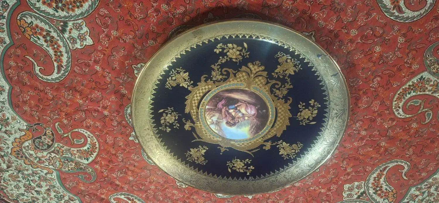 بشقاب لیلی مجنون سورمه ای طلایی|صنایع دستی و سایر لوازم تزئینی|قرچک, مهدیه|دیوار