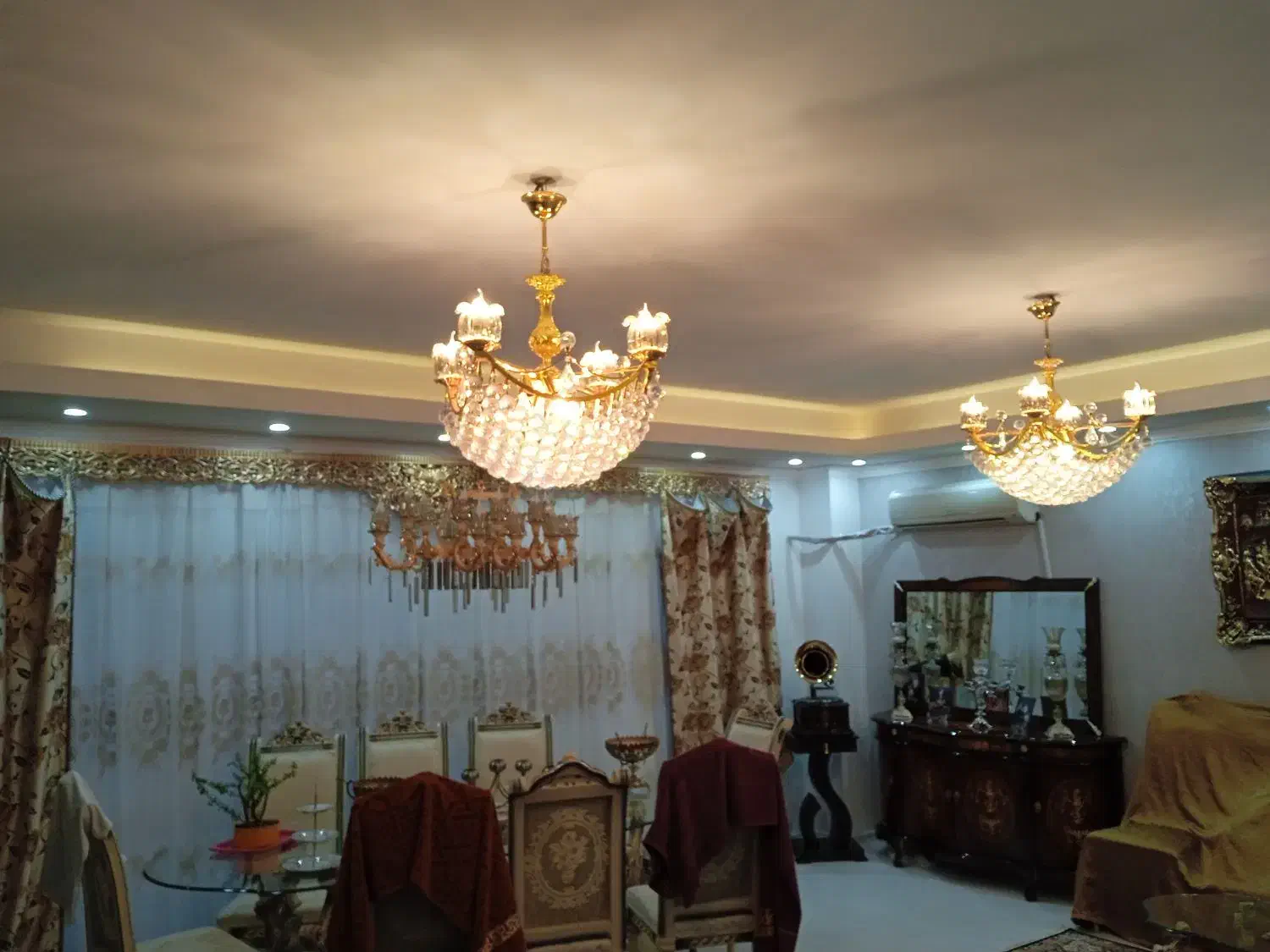 لوستر طلایی|لوستر و چراغ آویز|ارومیه, |دیوار