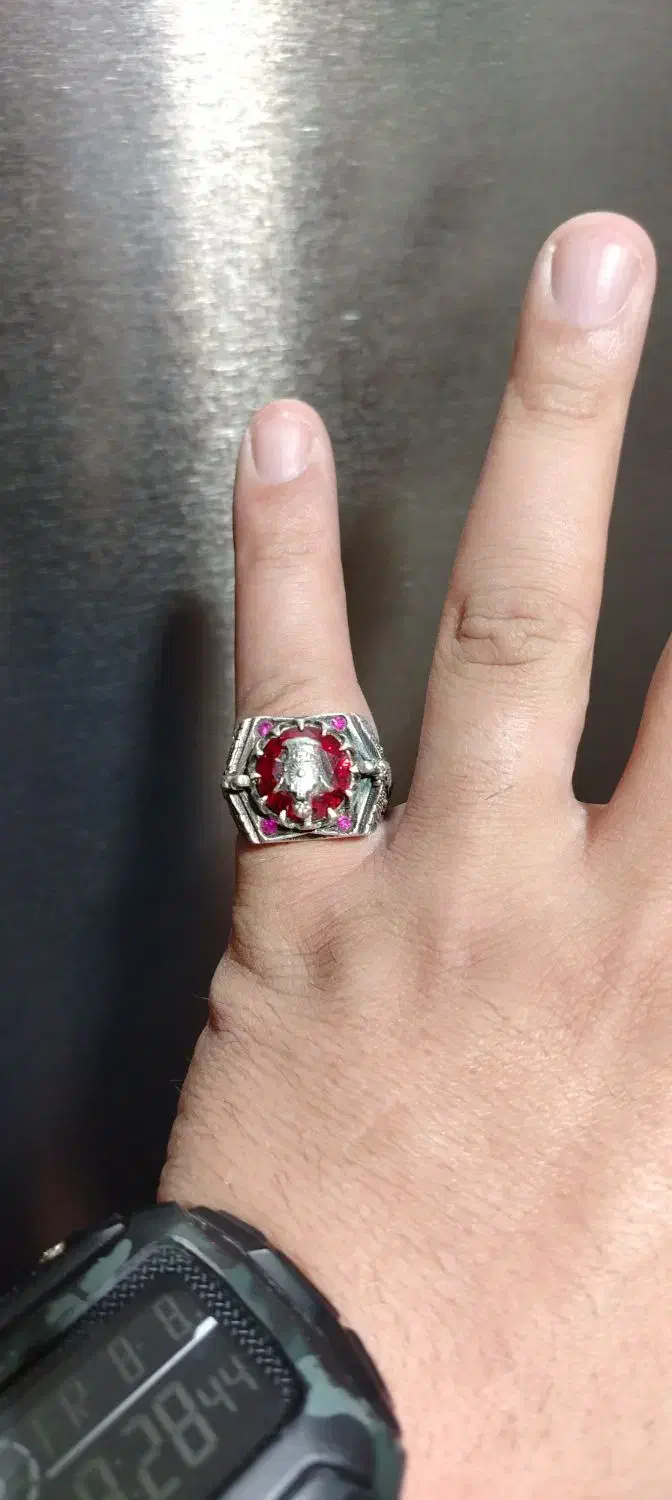 انگشتر نقره تاج فروهر یاقوت|جواهرات|نسیم‌شهر, |دیوار