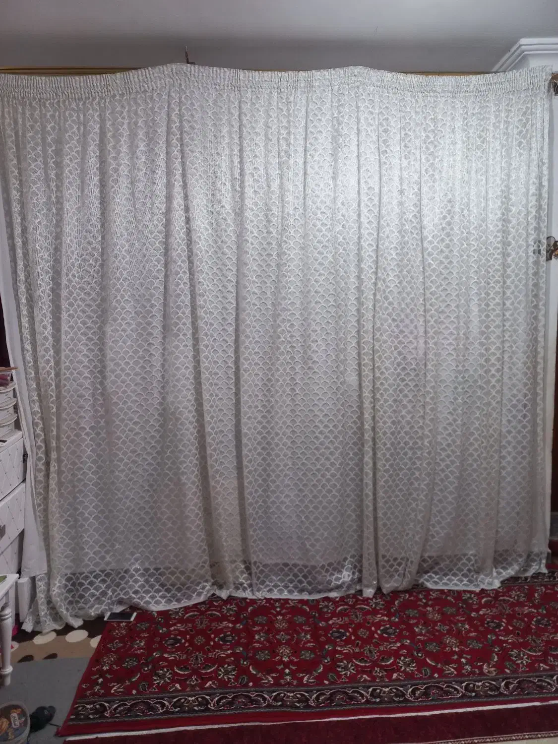 پرده توری رنگ سفید|پرده، رانر، رومیزی|رشت, ولکس|دیوار