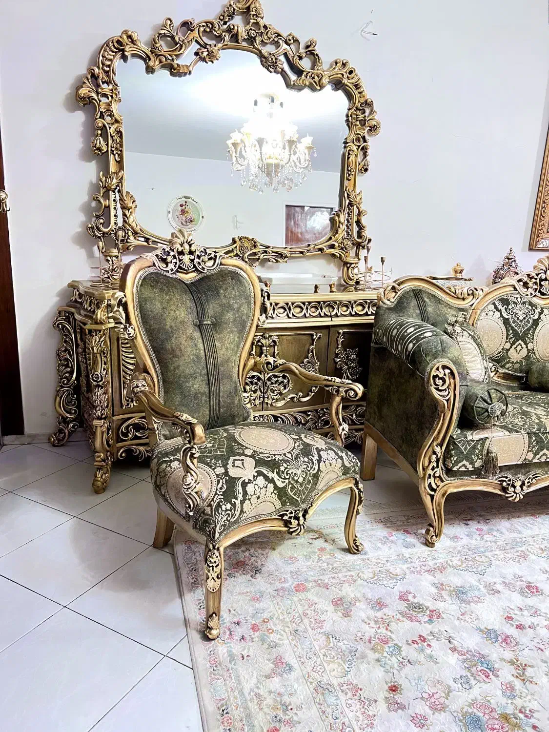 مبلمان استیل ورق طلا بانهارخوری(درحد بسیار آکبند)|مبلمان خانگی و میز عسلی|تهران, فرمانیه|دیوار