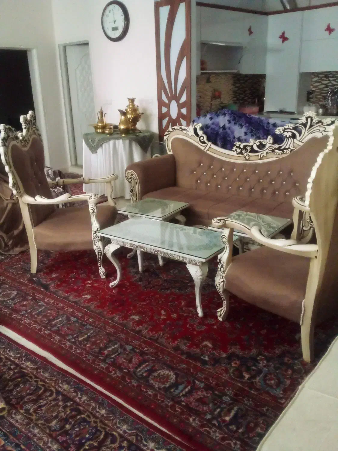 مبل ۸ نفره چوبی|مبلمان خانگی و میز عسلی|تبریز, |دیوار