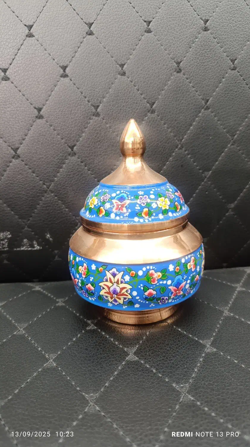 قندان مس و پرداز|ظروف سرو و پذیرایی|اصفهان, ارداجی|دیوار