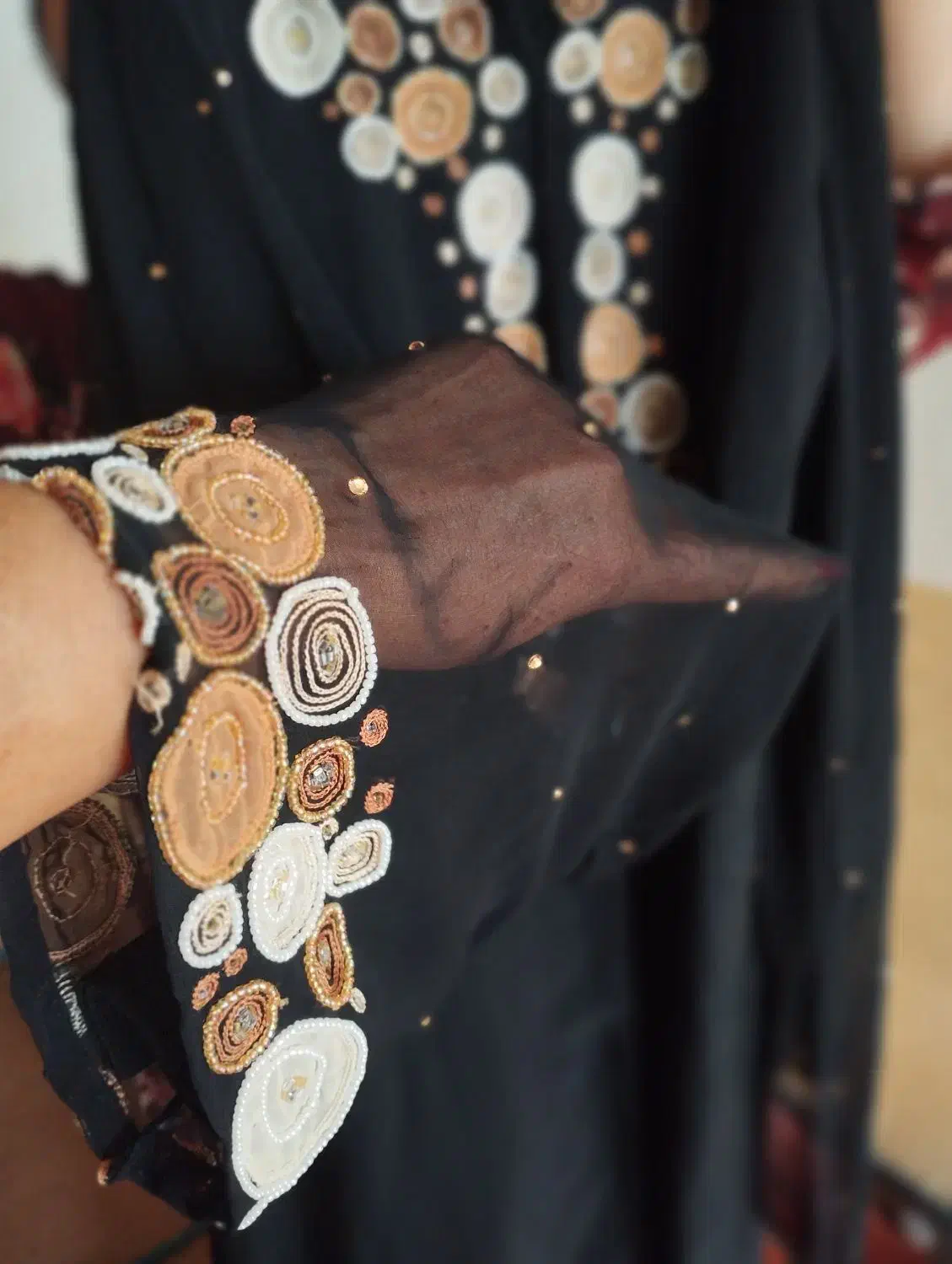 فروش عبای مهره دوزی و استین دولایه حریر نو|لباس|فراشبند, |دیوار