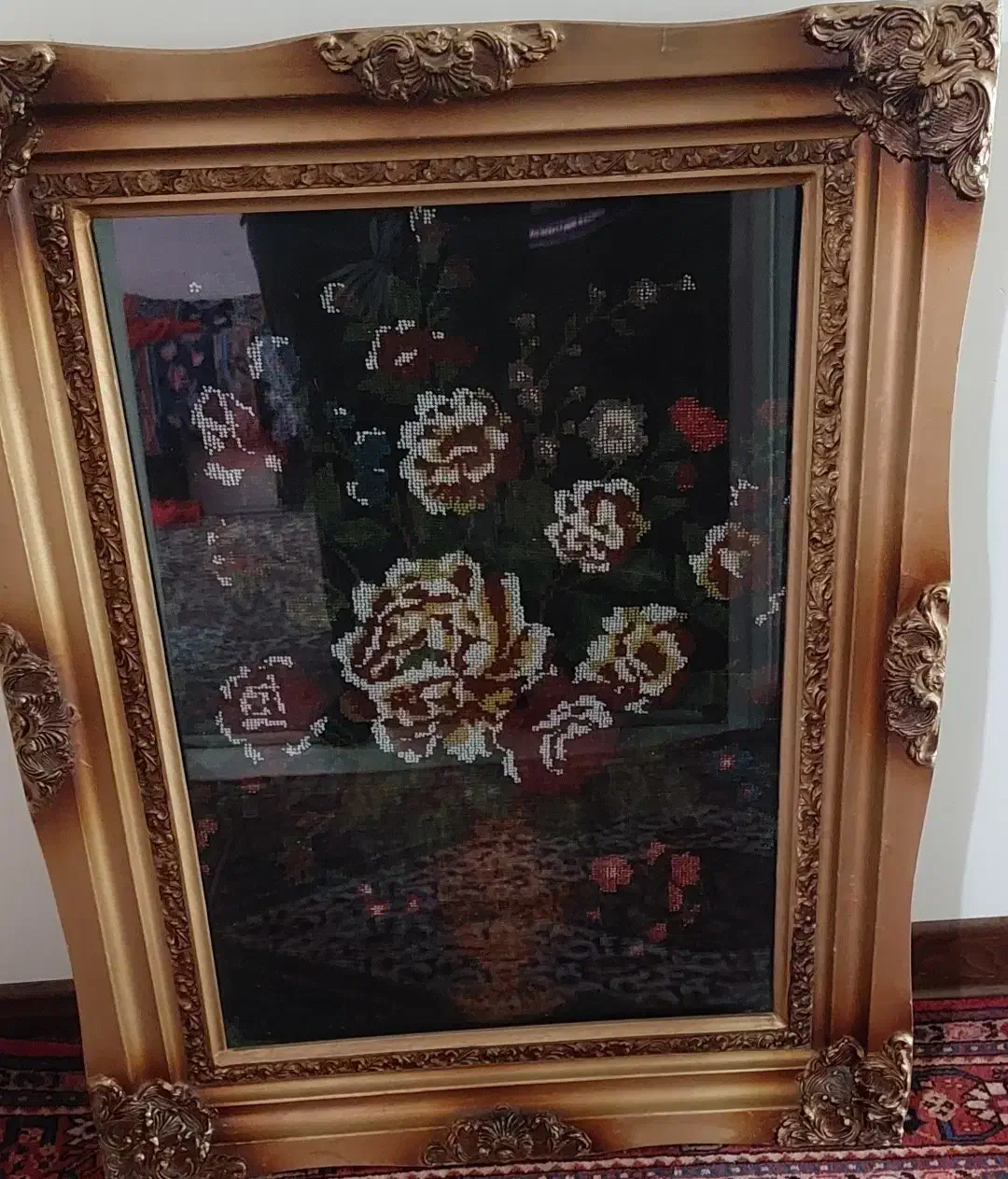 تابلو منجوق دوزی شده هنر دست و کم یاب|تابلو، نقاشی، عکس|تهران, جنتآباد جنوبی|دیوار