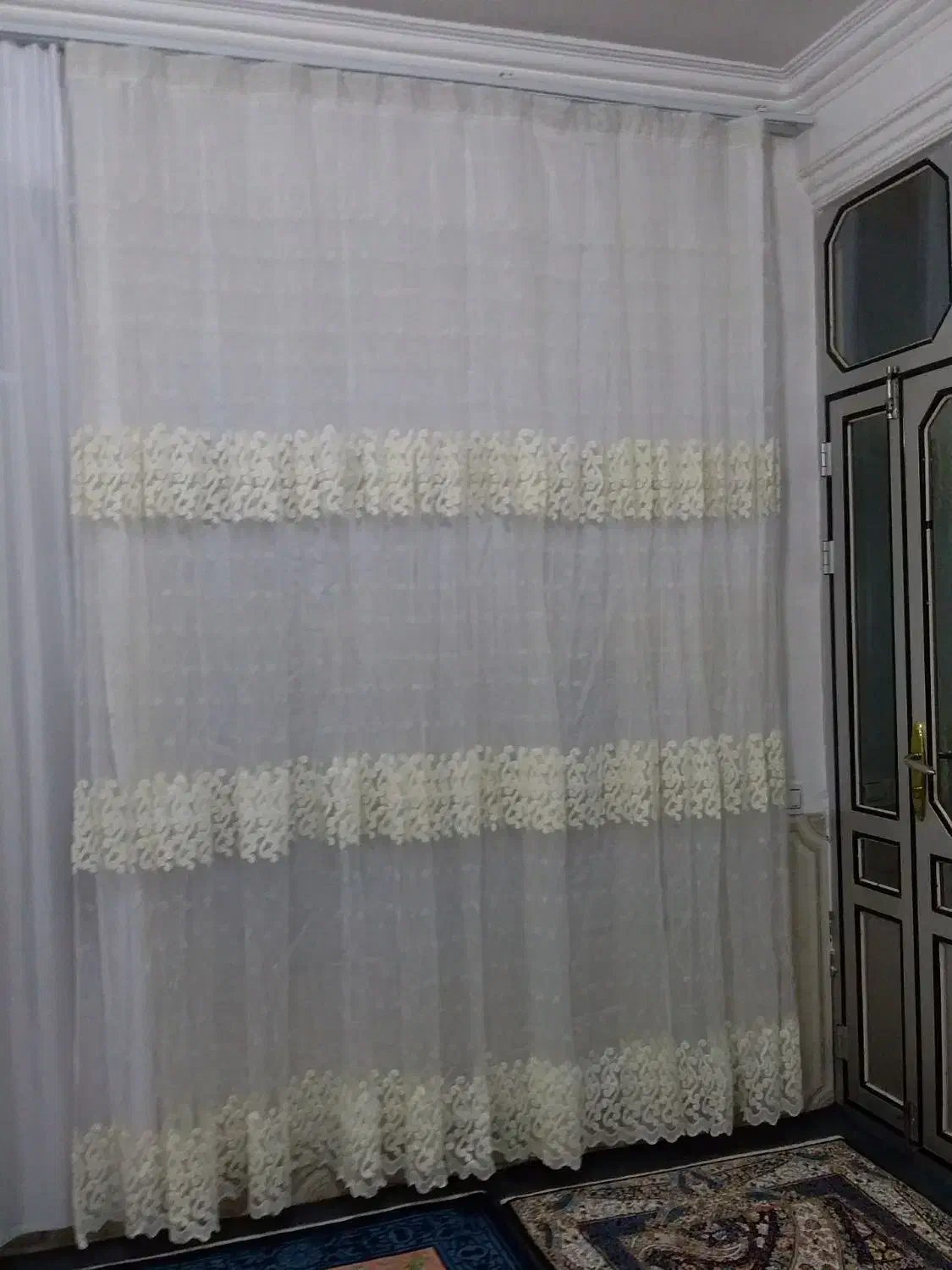 دو عدد پرده وزیر پرده 2متری در حد نو|پرده، رانر، رومیزی|جوانرود, |دیوار