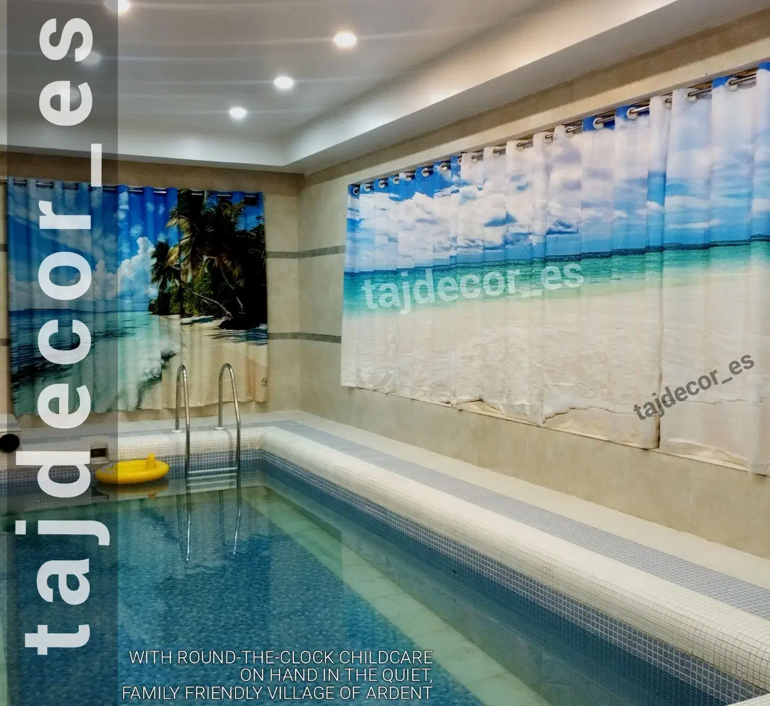 پرده چاپی طرح ساحل دریا|پرده، رانر، رومیزی|نوشهر, |دیوار