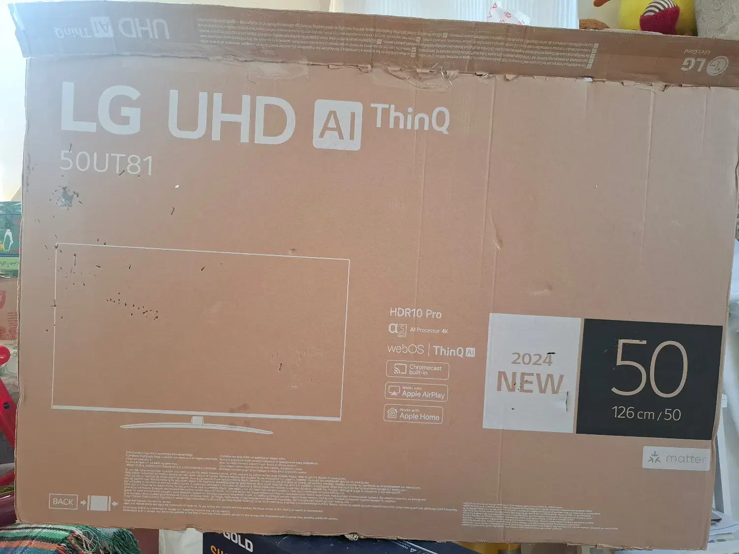 کارتن تلویزیون ال جی ۵۵ اینچ|ابزارآلات|بستک, |دیوار