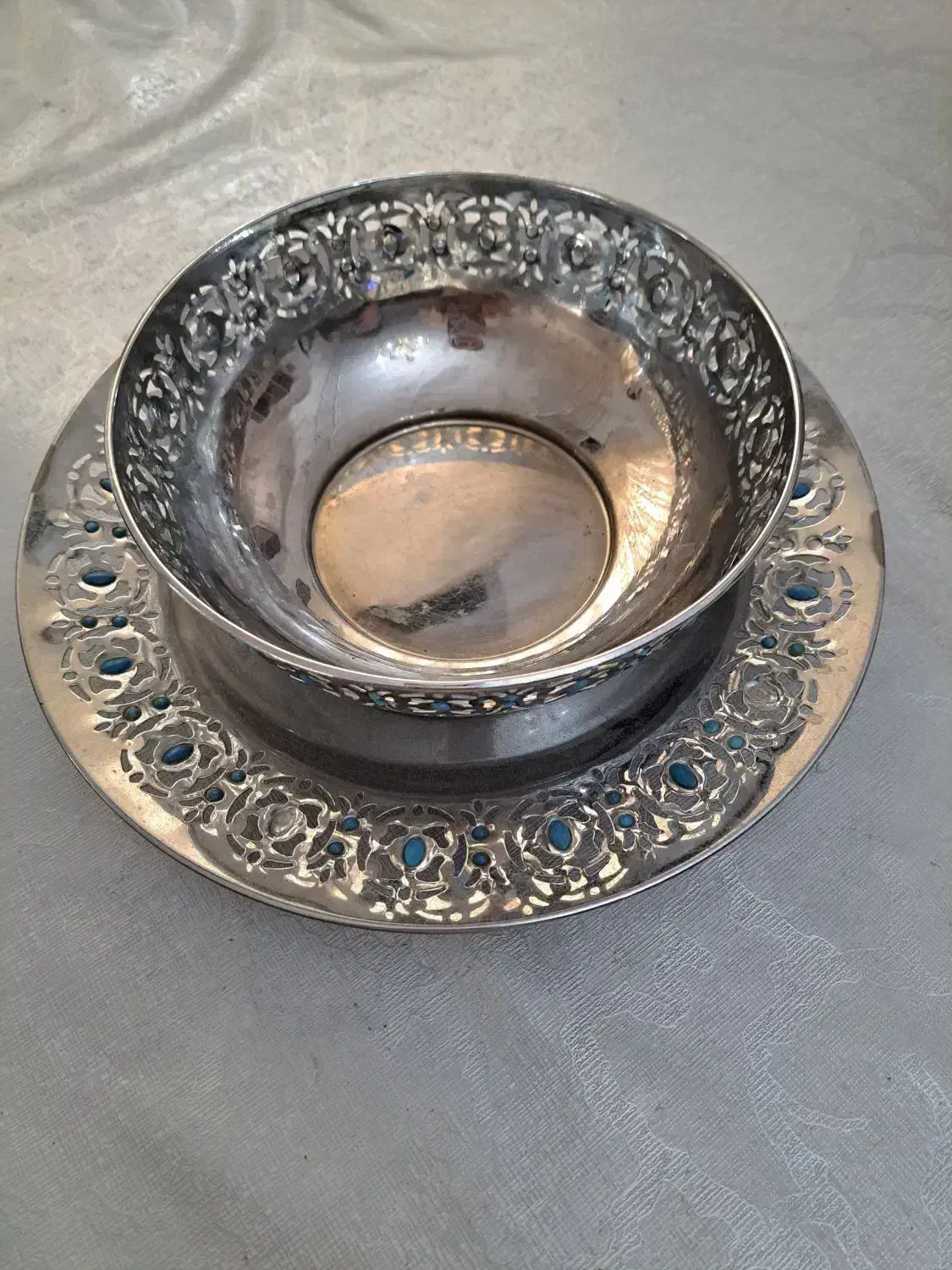 قاب وقدح  ظرف زیر و رو  جامیوه ای و شیرینی خوری|کلکسیون اشیاء عتیقه|شاهین‌شهر, شهرک گلدیس|دیوار