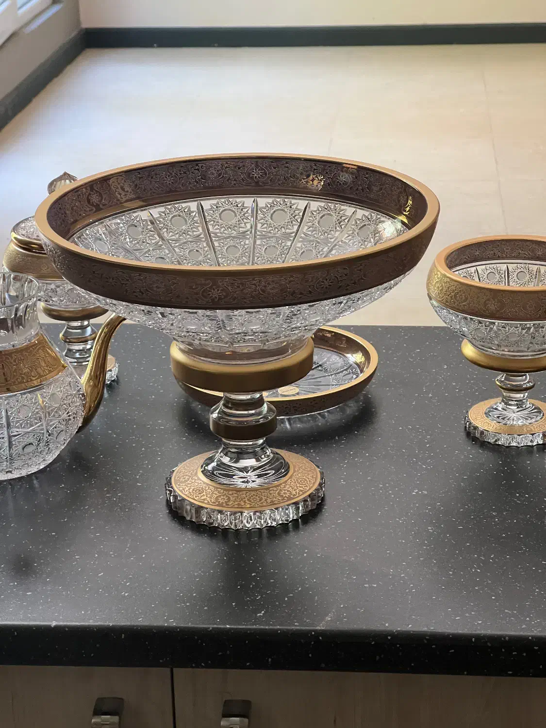 ظروف کریستال ورق طلا|ظروف سرو و پذیرایی|تهران, ولنجک|دیوار