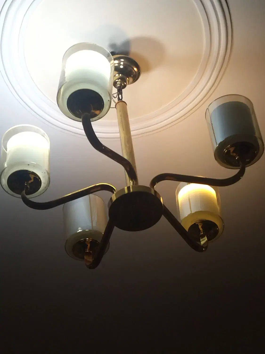 لوستر ۵ شاخه حباب شیشه ای|لوستر و چراغ آویز|کرج, مهرویلا شمالی|دیوار