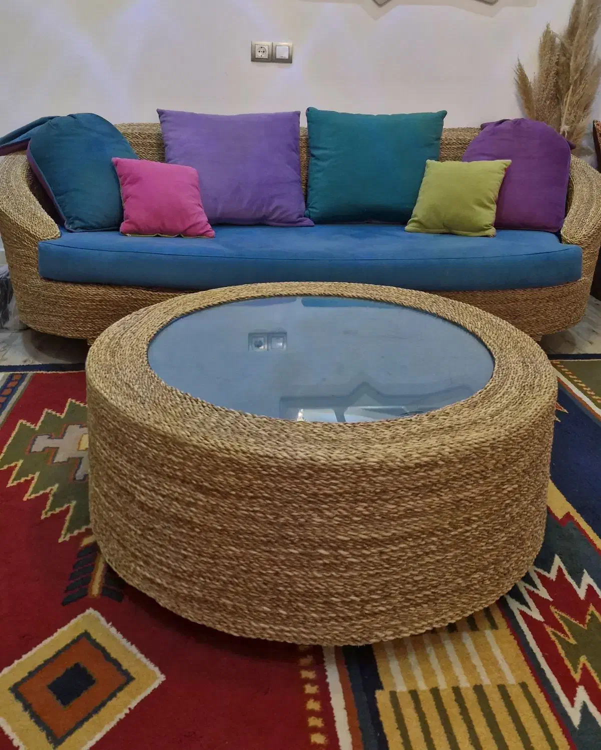 فروش مبل نیم ست حصیری|مبلمان خانگی و میز عسلی|بندر ماهشهر, |دیوار