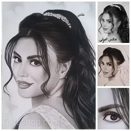 سفارش نقاشی چهره به مناسبت روز مادر|تابلو، نقاشی، عکس|خمین, |دیوار