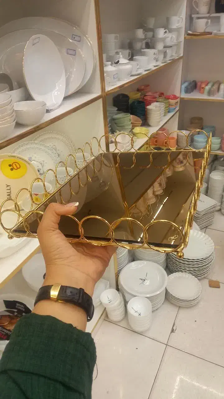 سینی کف آینه|ظروف سرو و پذیرایی|قم, نیروگاه|دیوار