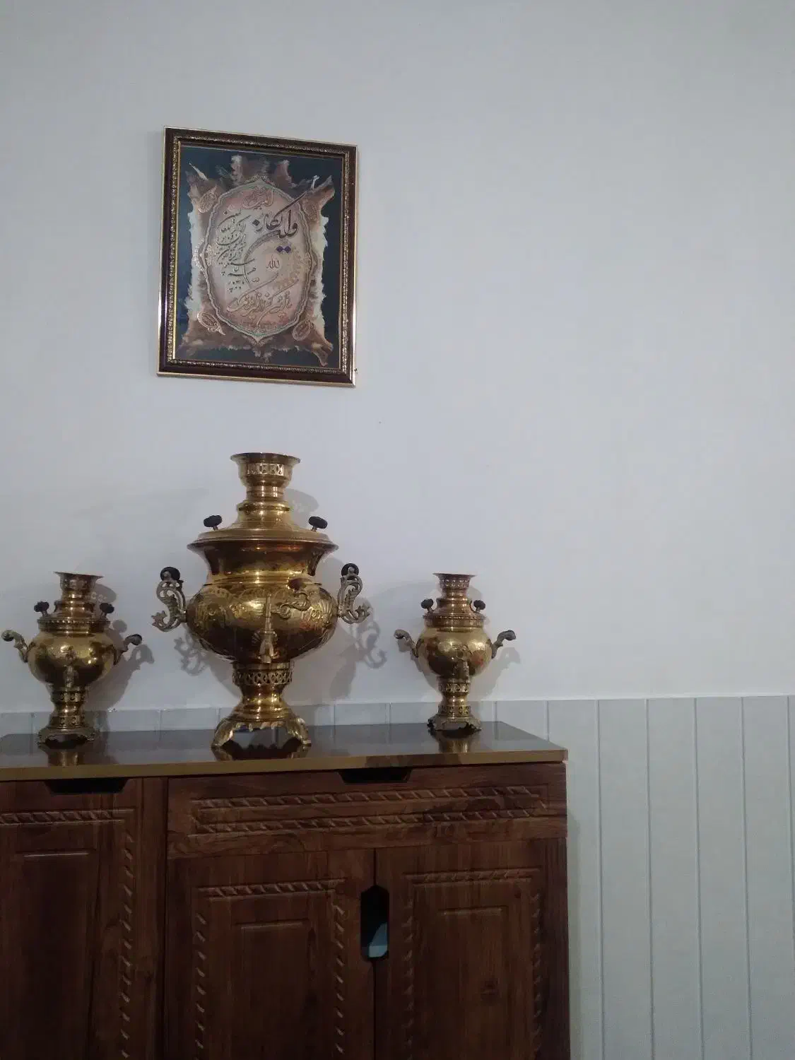 سماوربرنجی زغالی نوکارنکرده|سماور، چایساز، قهوهساز|بروجرد, |دیوار