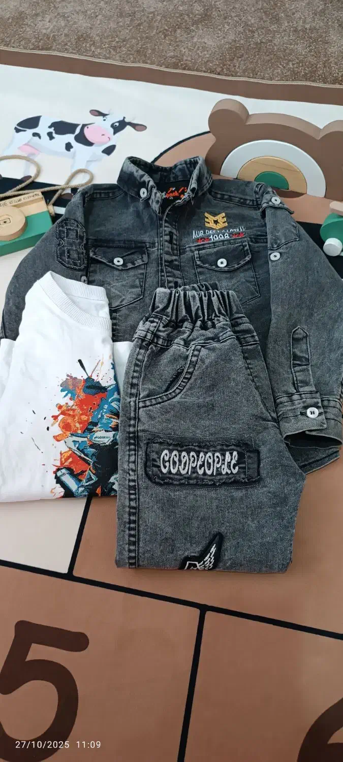 سه تیکه لی، شلوار ذغالی|کفش و لباس بچه|مشهد, مصلی (کارمندان اول)|دیوار