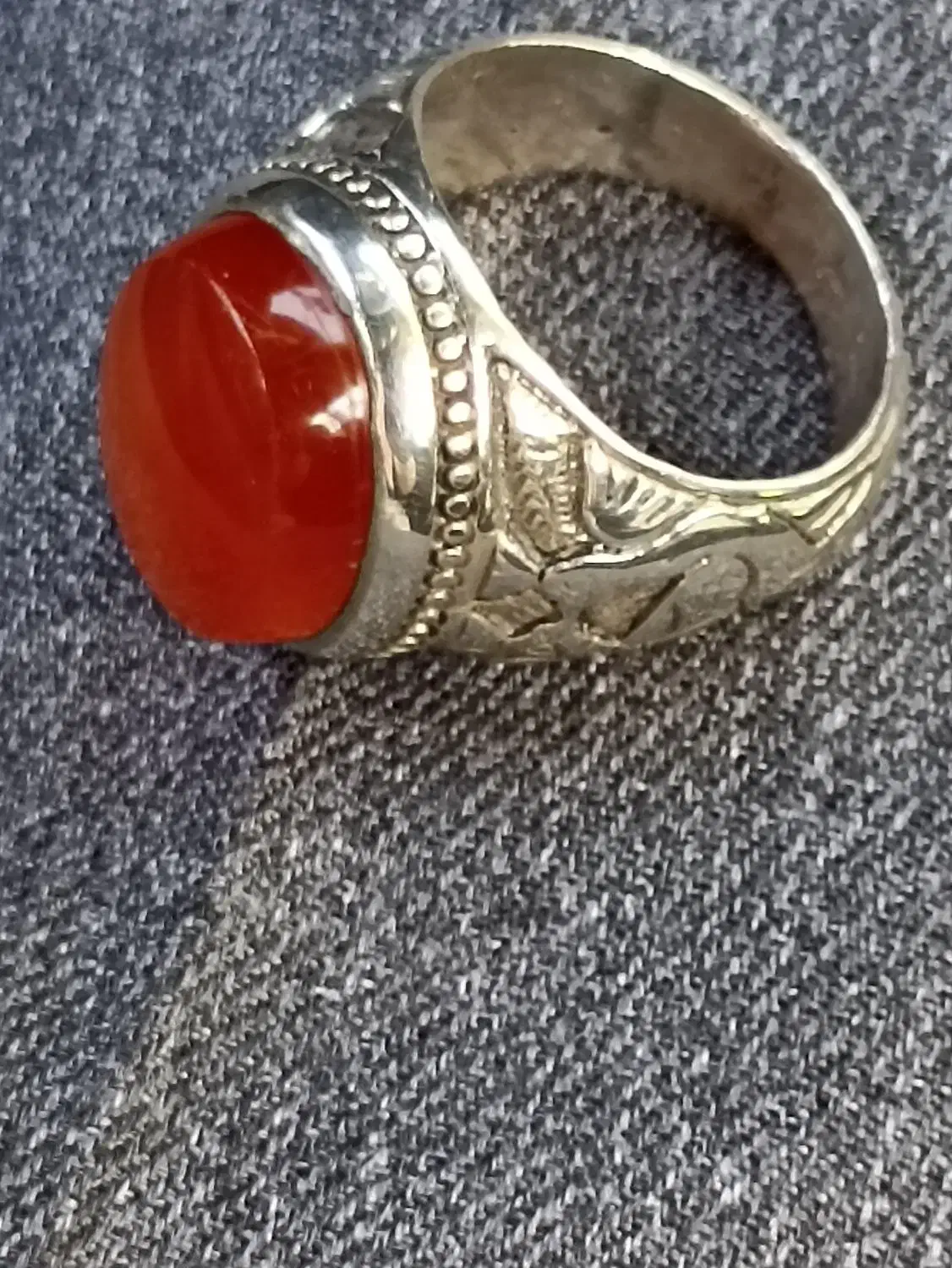 انگشتر نقره با نگین یمنی اصل|جواهرات|رفسنجان, |دیوار