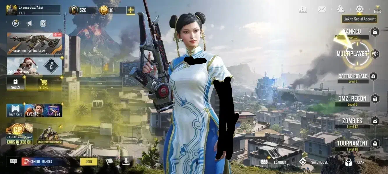 کالاف خام اکانت|کنسول، بازی ویدئویی و آنلاین|قم, باغ پنبه|دیوار