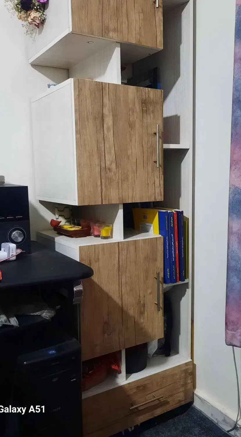 کتابخانه|کتابخانه، شلف، قفسههای دیواری|فردیس, شهرک وحدت|دیوار