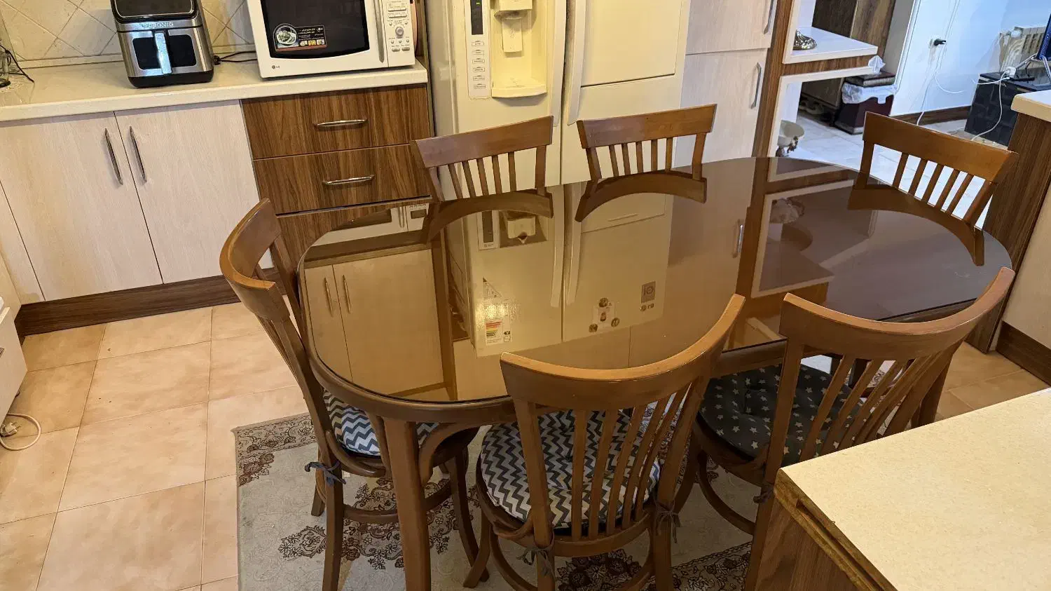 میز ناهار خوری ۶ نفره چوب راش|میز و صندلی غذاخوری|ساری, |دیوار