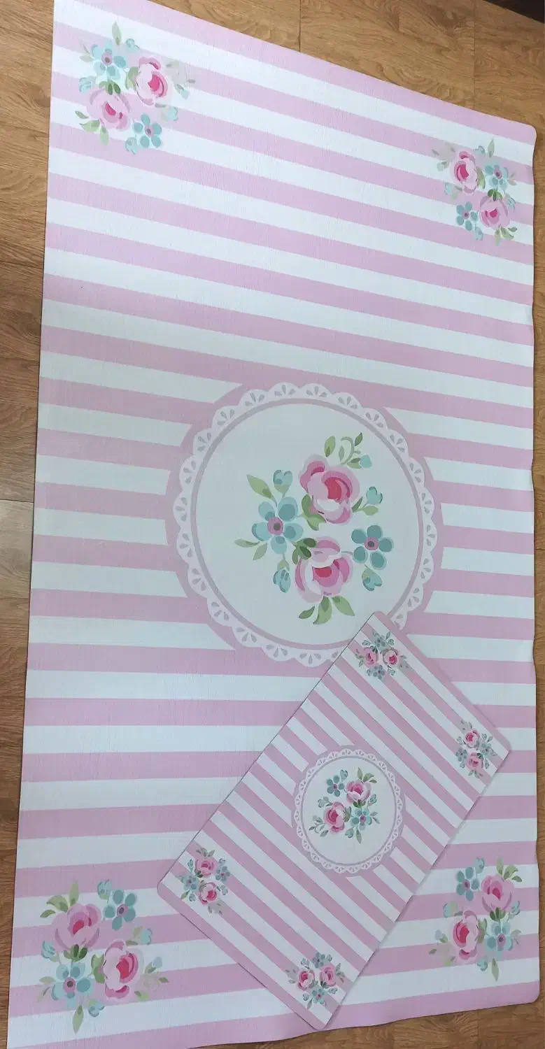 قالیچه و پادری پینترستی صورتی سفید نو و پا نخورده|فرش|بندر انزلی, لیچارگی حسن رود|دیوار