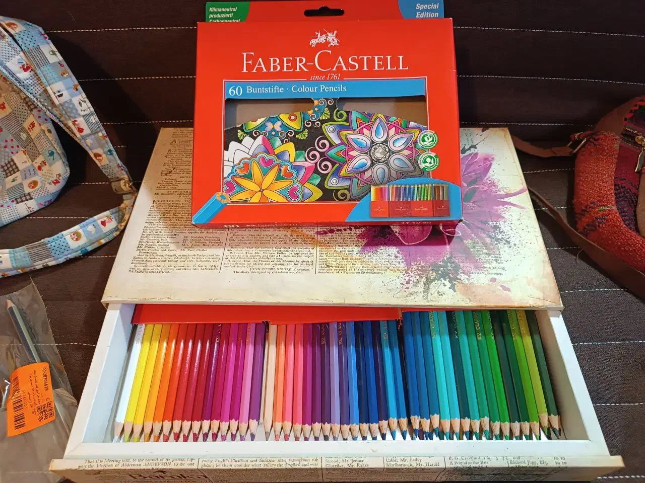 مداد رنگی ۶۰ رنگ و پاستل گچی ۴۸ رنگ نو + هدیه|لوازم التحریر|بهشهر, |دیوار