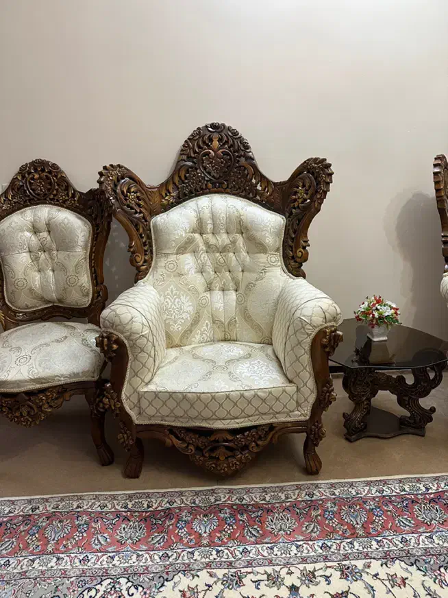 مبل سلطنتی چوب گردو|مبلمان خانگی و میز عسلی|همدان, |دیوار