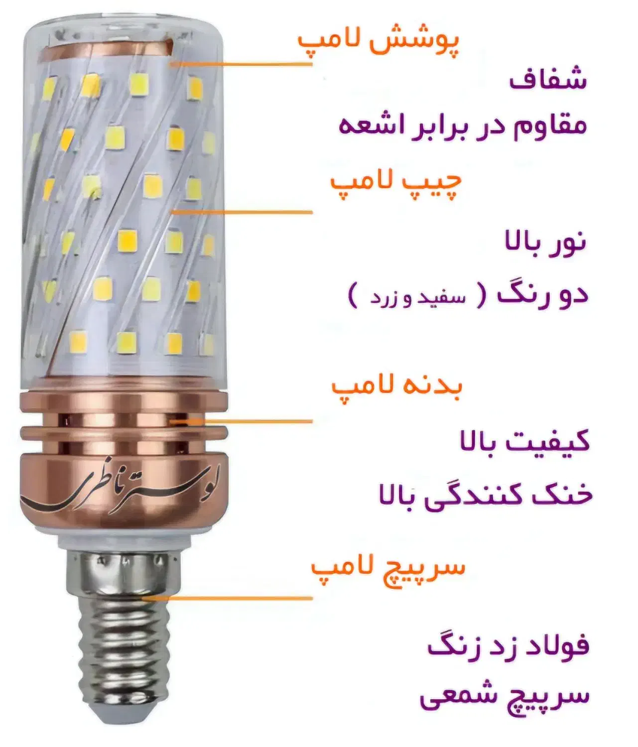 لامپ پرنور  لوستر جدید ال ای دی لامپ شعمی درجه یک|لامپ و چراغ|قدس, شهر‌قدس|دیوار