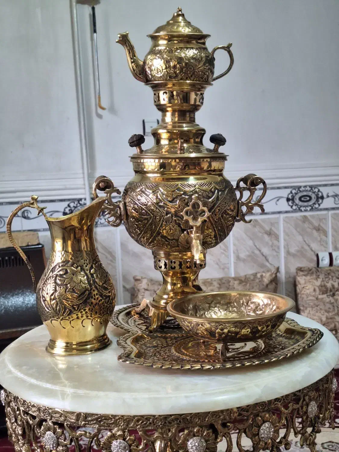 سماور برنز|سماور، چای‌ساز، قهوه‌ساز|نهاوند, |دیوار