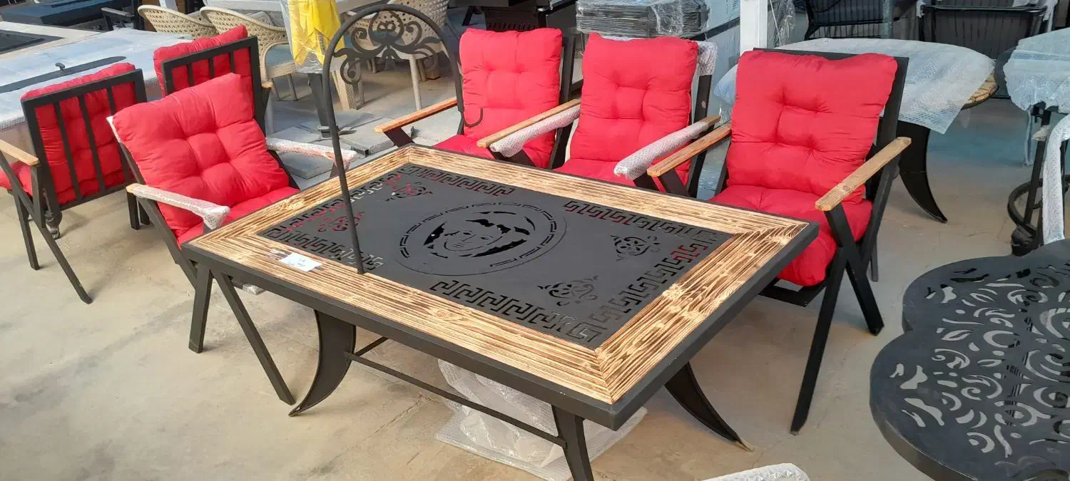 میز آتشدان و آتشدان مبلمان باغی طرح استخوان کد 999|صندلی و نیمکت|هشتگرد, طاووسیه|دیوار