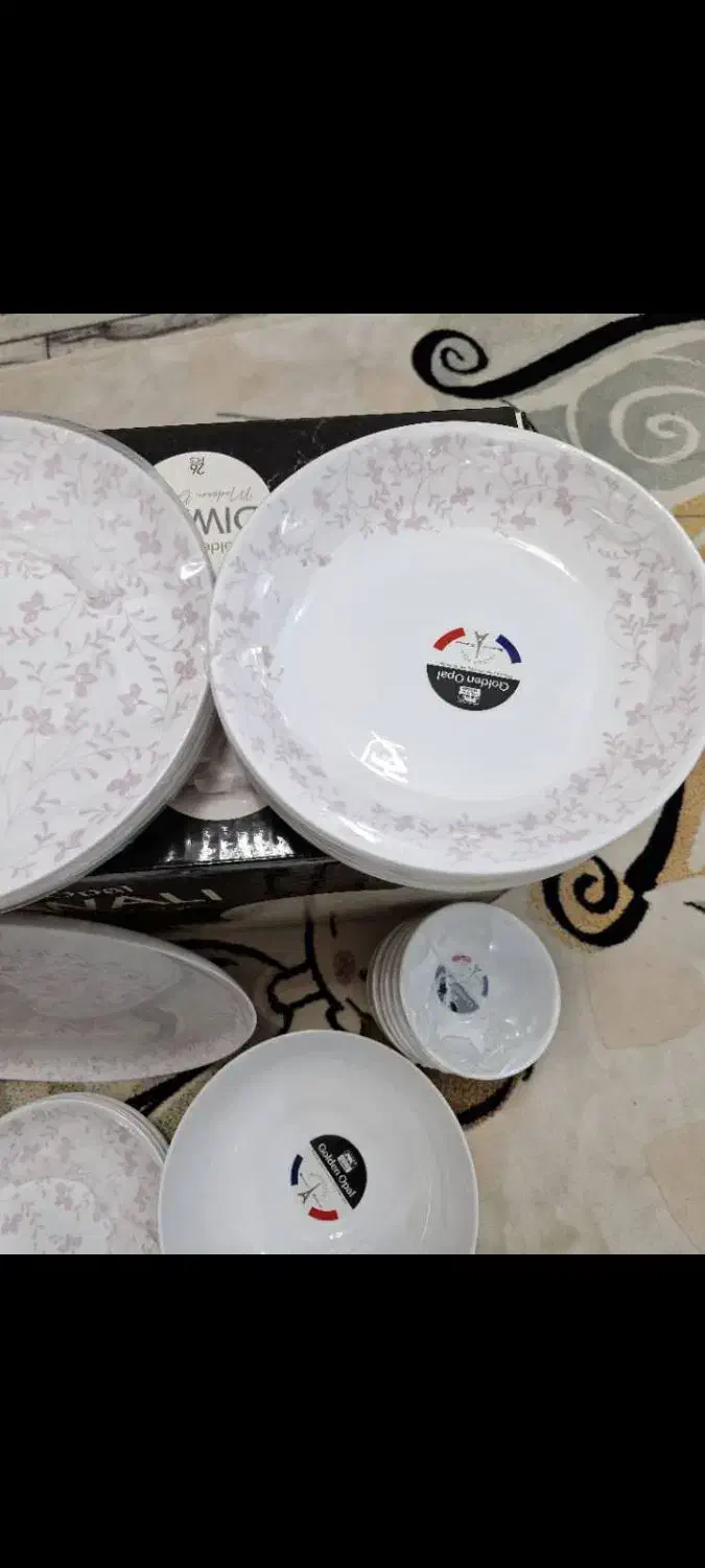 سرویس ۶ نفره ۲۶ پارچه  گلدن اپال آکبند|ظروف سرو و پذیرایی|تبریز, |دیوار