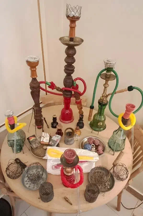 ۶تاقلیون باکلی لوازم ۲۹۰۰ قلیان برنجی چوبی مسافرتی|کلکسیون و سرگرمی|تهران, زرکش|دیوار