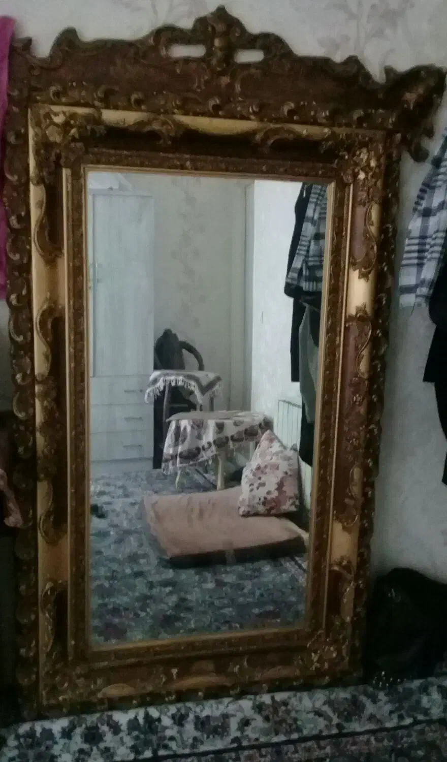 آیینه قدی چوب گردوسالمونوبون ضربه|آینه|تهران, والفجر|دیوار