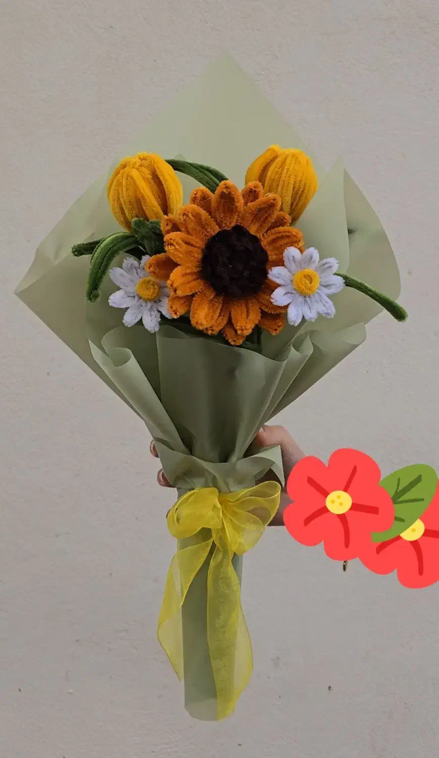 انواع دسته گل مصنوعی در طرح و رنگ زیبا|گل مصنوعی|رودسر, |دیوار