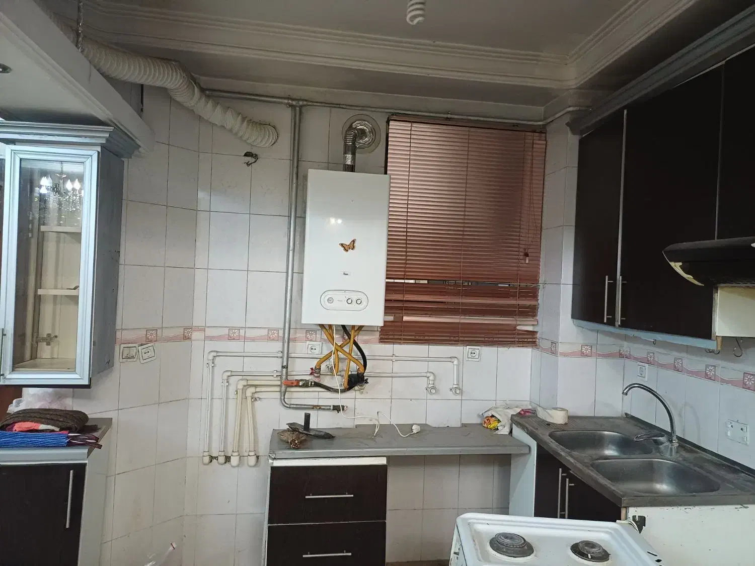 کابینت فلزی|آب‌چکان و نظم‌دهنده ظروف|میانه, |دیوار